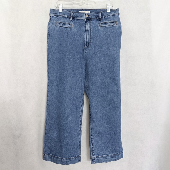 Levi's Ribcage Wide Leg Crop Medium Wash Jeans - Picture 2 of 7